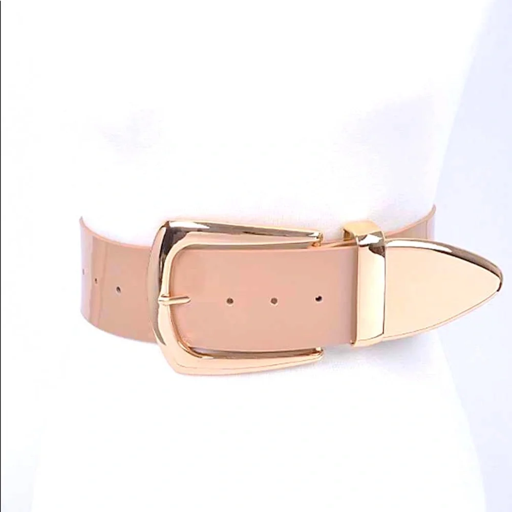 Plus Size Vegan Leather Elastic Adjustable Statement Belt